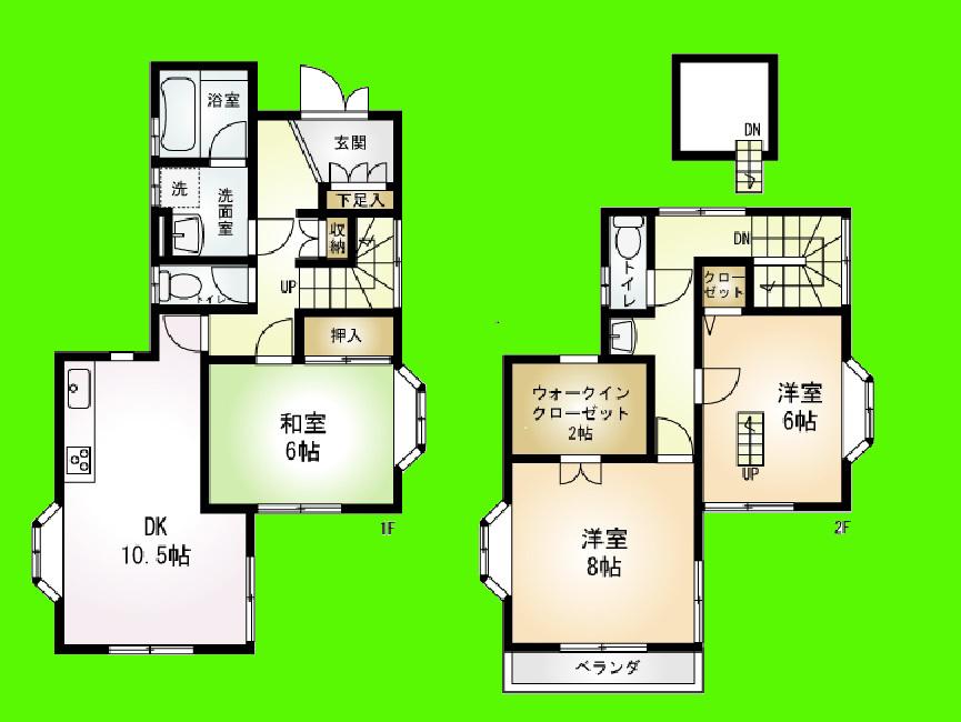 Floor plan. 33 million yen, 3DK, Land area 103.5 sq m , Building area 89.42 sq m total living room facing south, 6 tatami mats or more of a spacious house !!