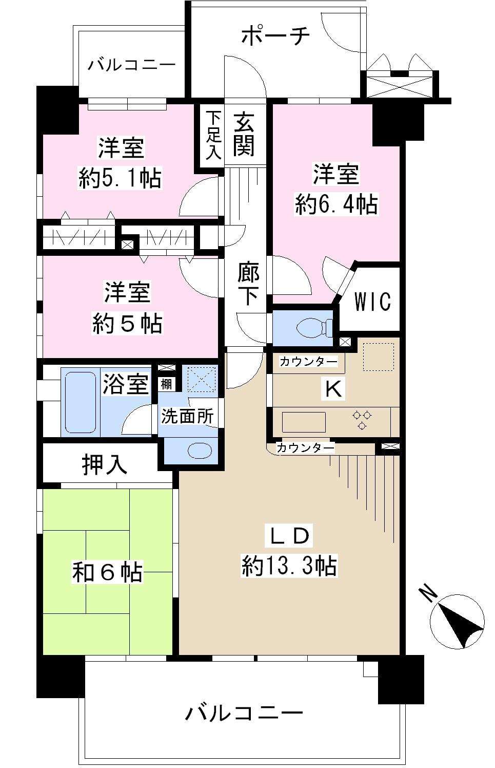 Floor plan. 4LDK, Price 31 million yen, Occupied area 83.22 sq m , Balcony area 16.65 sq m