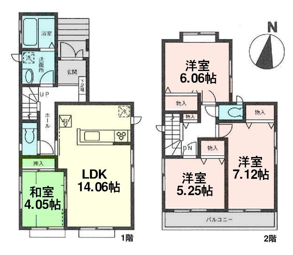 Floor plan. (A Building), Price 31,900,000 yen, 4LDK, Land area 88.1 sq m , Building area 90.05 sq m