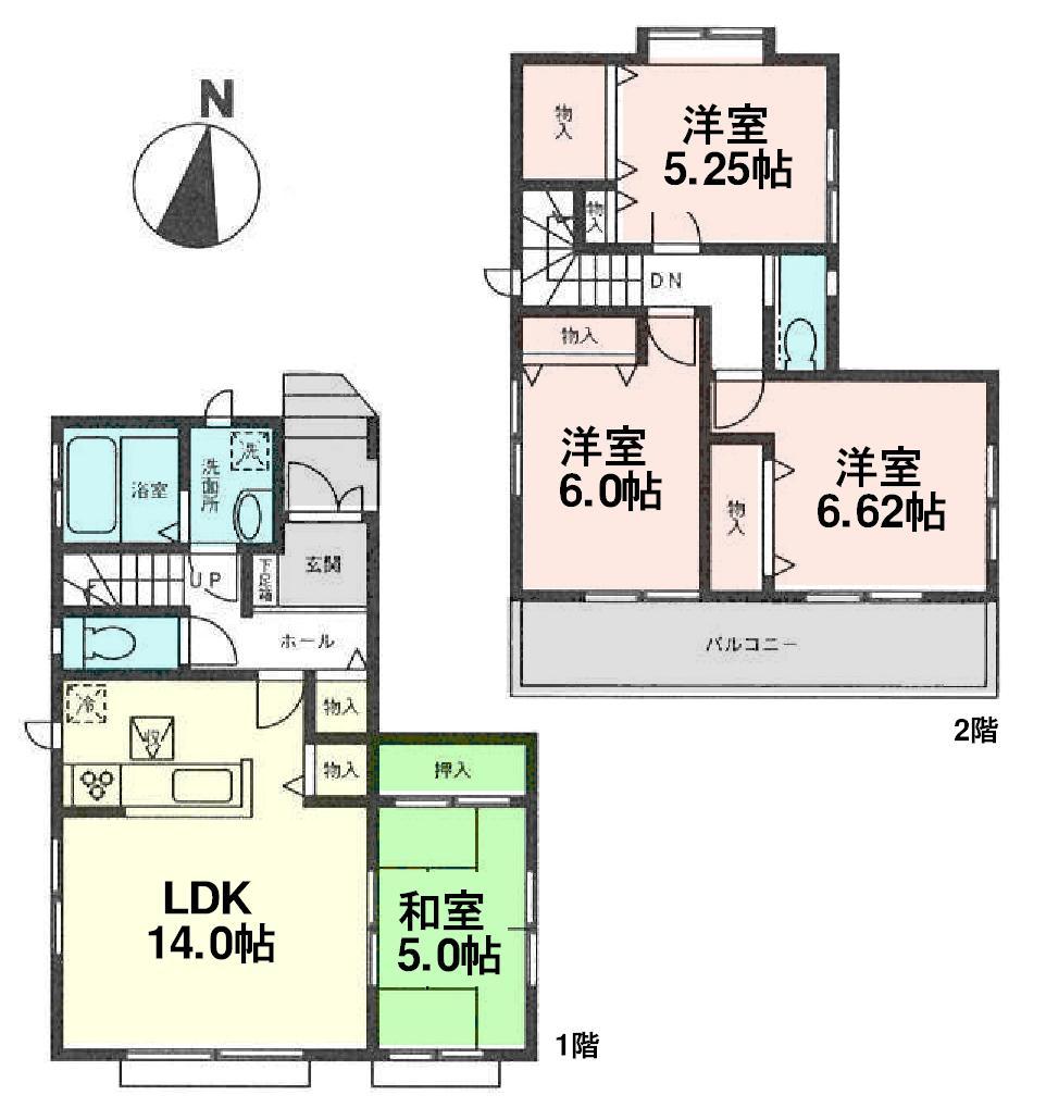 Floor plan. (D Building), Price 31,800,000 yen, 4LDK, Land area 87.09 sq m , Building area 92.33 sq m