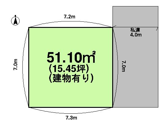 Compartment figure. Land price 7.8 million yen, Land area 51.1 sq m