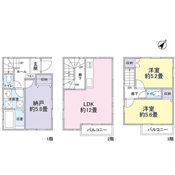 Floor plan. 19,800,000 yen, 2LDK + S (storeroom), Land area 58.03 sq m , Building area 21.84 sq m