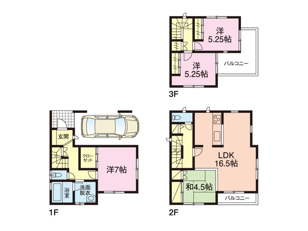 Floor plan. 42,800,000 yen, 4LDK, Land area 76.96 sq m , Together with building area 101.02 sq m living and tatami corner, We will produce a open space and about 21 Pledge.