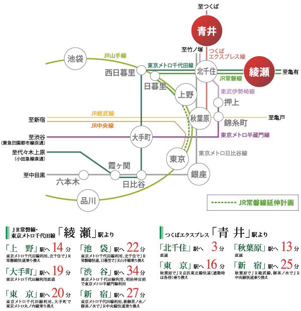 route map. Since access to the city is good, Daily commute ・ It is very convenient to go to school.