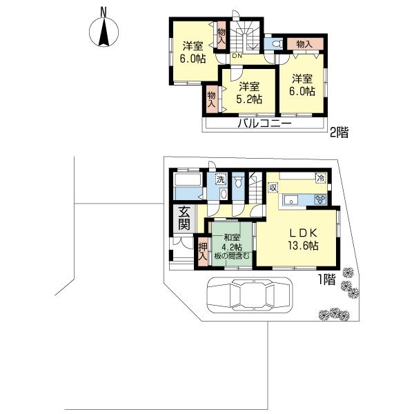 Floor plan. 43,800,000 yen, 4LDK, Land area 93.19 sq m , Building area 85.63 sq m floor plan
