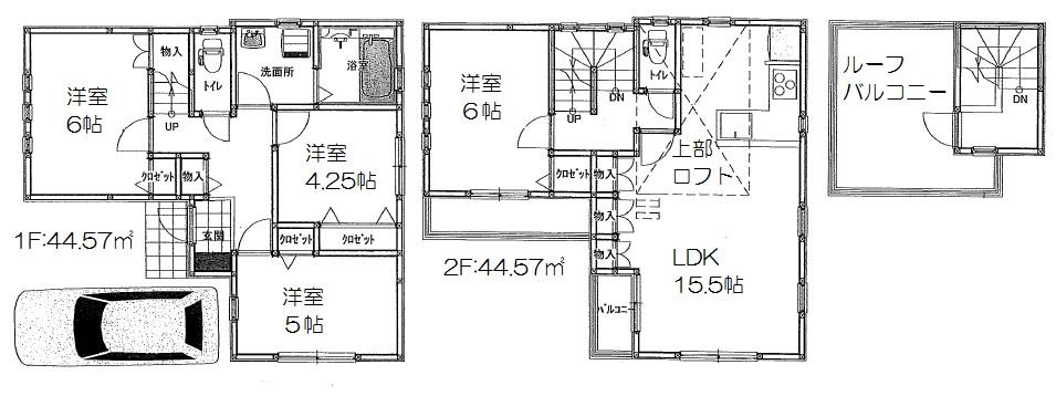 Building plan example (floor plan). Building plan example building price 17.5 million yen, Building area 94.11 sq m