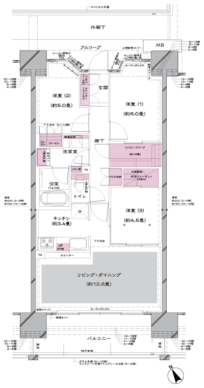 Floor: 3LDK + FC, the occupied area: 72.97 sq m, Price: TBD