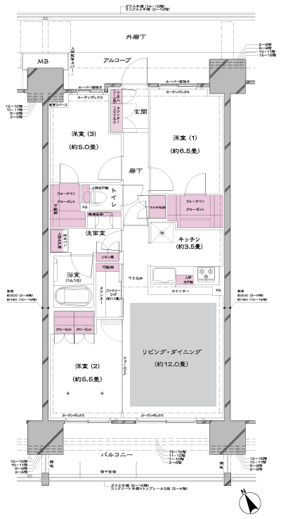 Floor: 3LDK + FL + 2WIC, occupied area: 75.09 sq m, Price: TBD
