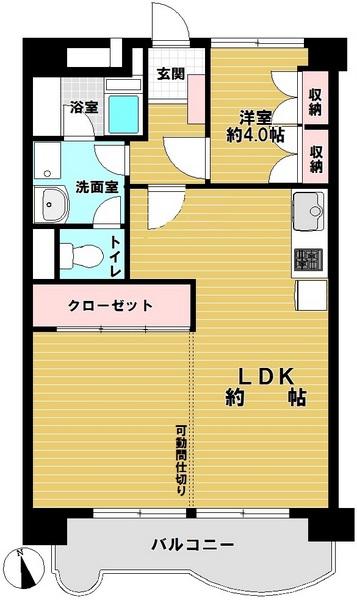 Floor plan. 2LDK, Price 14.5 million yen, Occupied area 55.89 sq m , Balcony area 8.87 sq m