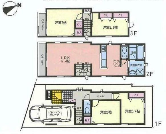 Floor plan. 29,800,000 yen, 4LDK, Land area 65.74 sq m , Building area 105.94 sq m