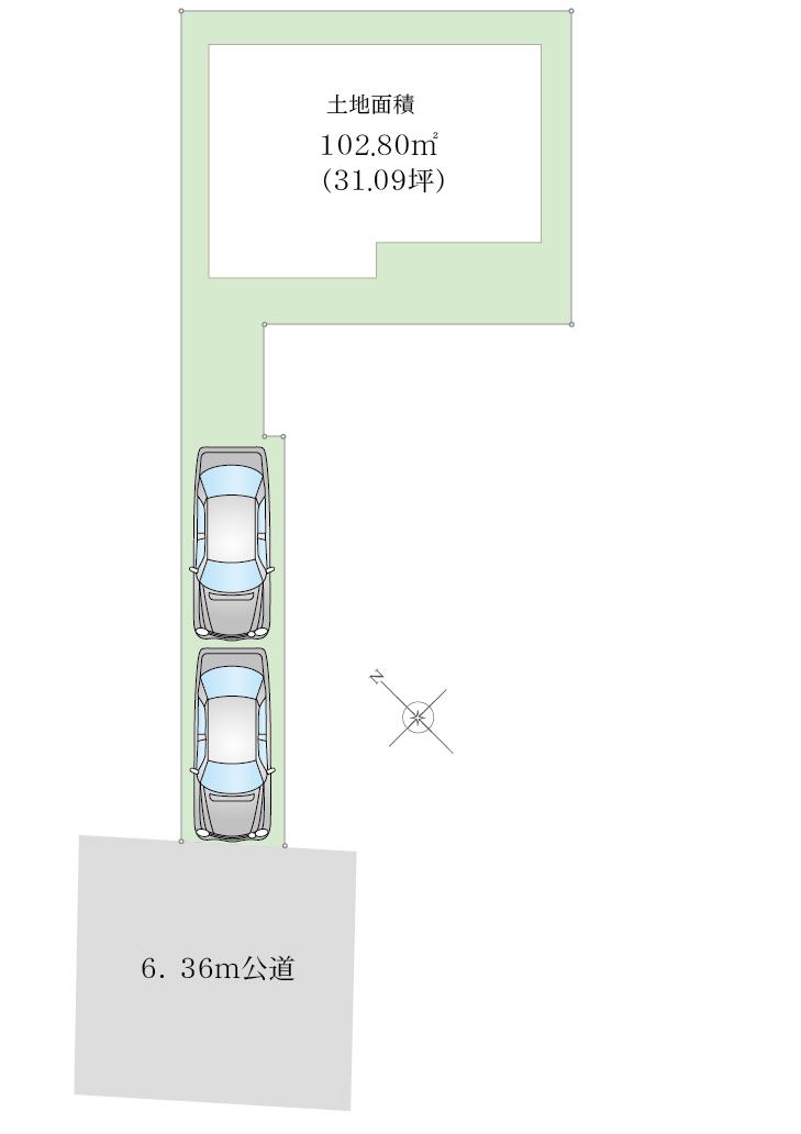 Compartment figure. 26,800,000 yen, 4LDK, Land area 102.8 sq m , Building area 83.21 sq m parking two Allowed. It is also useful at the time of visitors.