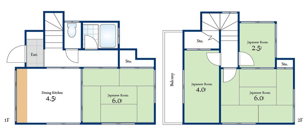 Floor plan. 17.8 million yen, 4DK, Land area 48.34 sq m , Building area 54.64 sq m