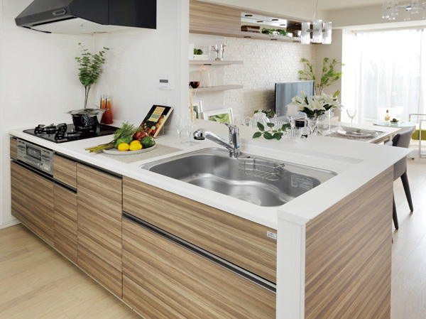 Kitchen.  [kitchen] Precisely because it dirt easy to water around, We put a variety of functions to be a comfortable place to always filled to cleanliness. And the wall of the kitchen wipe oil dirty whip, Care has adopted a simple melamine non-combustible decorative board.