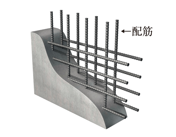Building structure.  [Double reinforcement] In the process of assembling a rebar in a grid-like or box-like, Wall corresponding to the main structure has a standard double reinforcement to partner the rebar to double.  ※ Except for some. (Conceptual diagram)