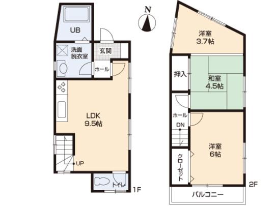 Floor plan. 19,800,000 yen, 3DK, Land area 45.36 sq m , Building area 40.19 sq m floor plan