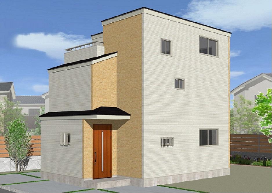 Rendering (appearance). Beige orangish will produce a beautiful cityscape !! (4 Building)