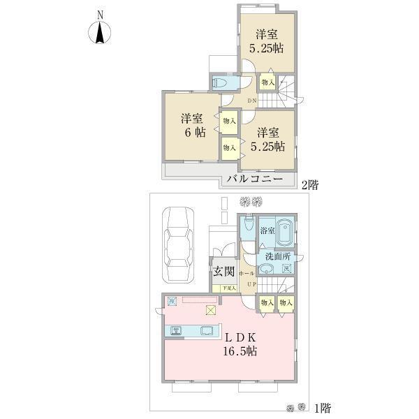 Floor plan. 31,900,000 yen, 3LDK, Land area 85.9 sq m , Taken between the building area 79.49 sq m P Building