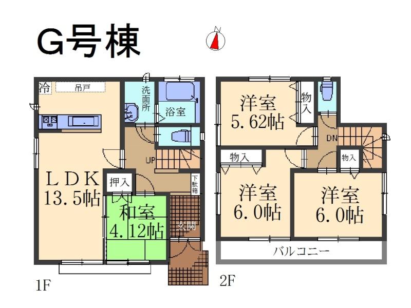 Floor plan. (G Building), Price 27,800,000 yen, 4LDK, Land area 101.2 sq m , Building area 85.49 sq m