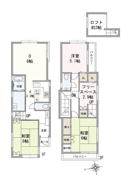 Floor plan. 32,900,000 yen, 3DK, Land area 72.43 sq m , Building area 79.08 sq m