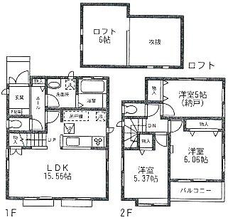 Floor plan. (Building 2), Price 31,900,000 yen, 3LDK, Land area 81.09 sq m , Building area 77.31 sq m