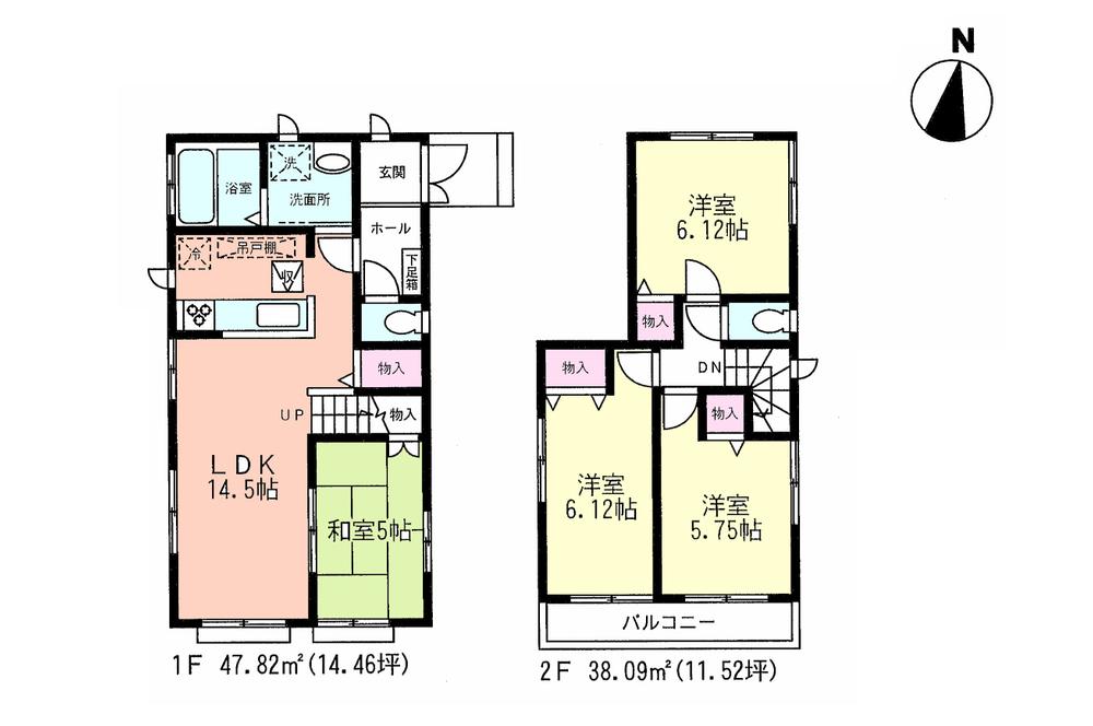 Floor plan. (L), Price 36,800,000 yen, 4LDK, Land area 118.02 sq m , Building area 85.91 sq m