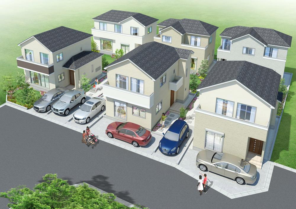Rendering (appearance). All 15 buildings. Popular two-story 4LDK type