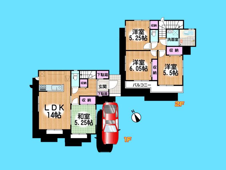 Floor plan. 27,900,000 yen, 4LDK, Land area 83.04 sq m , Building area 89.84 sq m  , Yes Car space ◆  Weekdays, It is possible your visit. Contact us, Free dial  [ 0120-40-4771 ]  Until. Nearby properties also will introduce Adachi. First, Please contact us