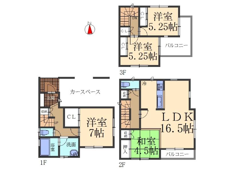 Floor plan. 42,800,000 yen, 4LDK, Land area 76.19 sq m , Building area 113.44 sq m floor plan