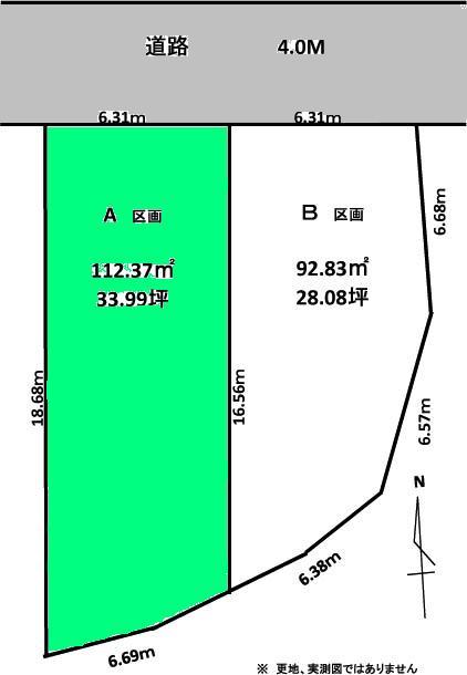 Compartment figure. Land price 23.5 million yen, Land area 112.37 sq m