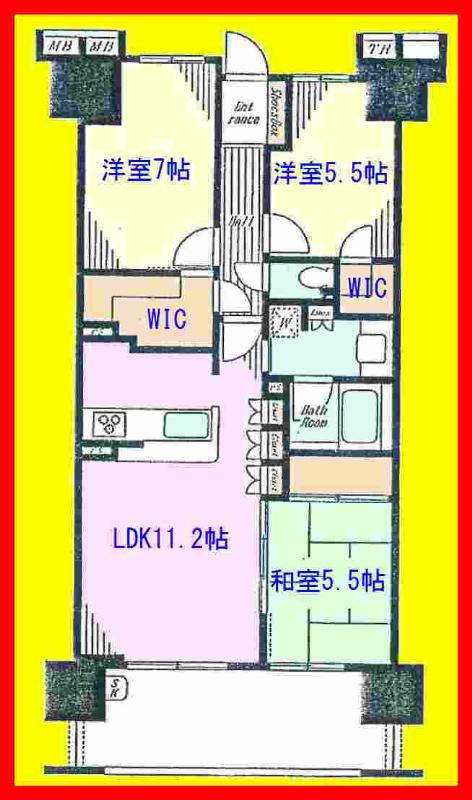 Floor plan. 3LDK, Price 27,900,000 yen, Occupied area 76.24 sq m south-facing 3LDK