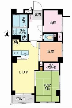 Floor plan. 2LDK + S (storeroom), Price 12 million yen, Occupied area 51.32 sq m , Balcony area 2.67 sq m