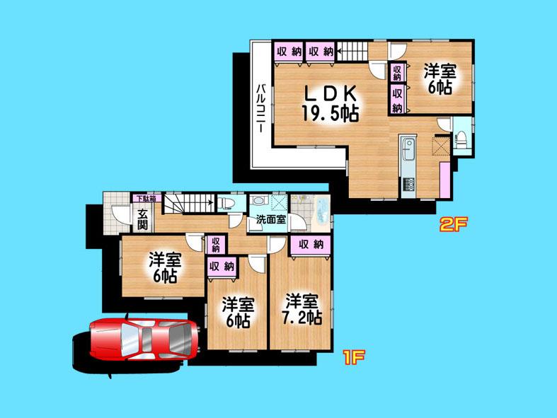 Floor plan. 26,800,000 yen, 4LDK, Land area 87.53 sq m , Building area 100.84 sq m  , Yes Car space ◆  Weekdays, It is possible your visit. Contact us, Free dial  [ 0120-40-4771 ]  Until. Nearby properties also will introduce Adachi. First, Please contact us
