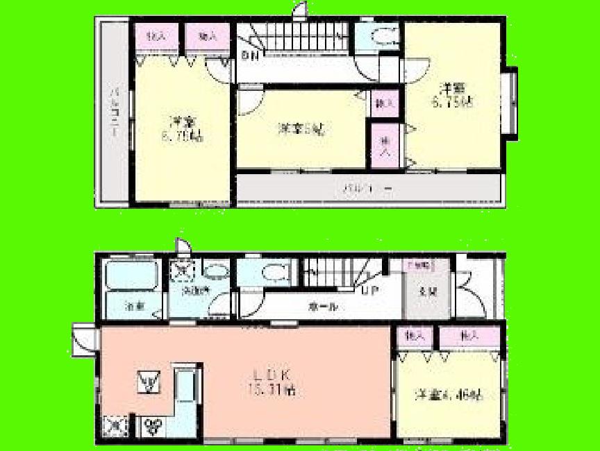 Floor plan. Price 39,800,000 yen, 4LDK, Land area 88.85 sq m , Building area 88.18 sq m