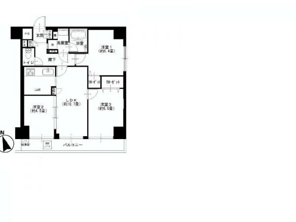 Floor plan. 3LDK, Price 25,900,000 yen, Footprint 60 sq m , Balcony area 7.3 sq m