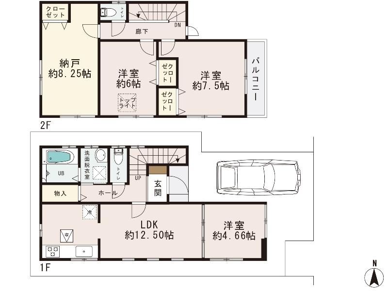 Floor plan. (12 Building), Price 30,800,000 yen, 3LDK+S, Land area 86.02 sq m , Building area 92.74 sq m