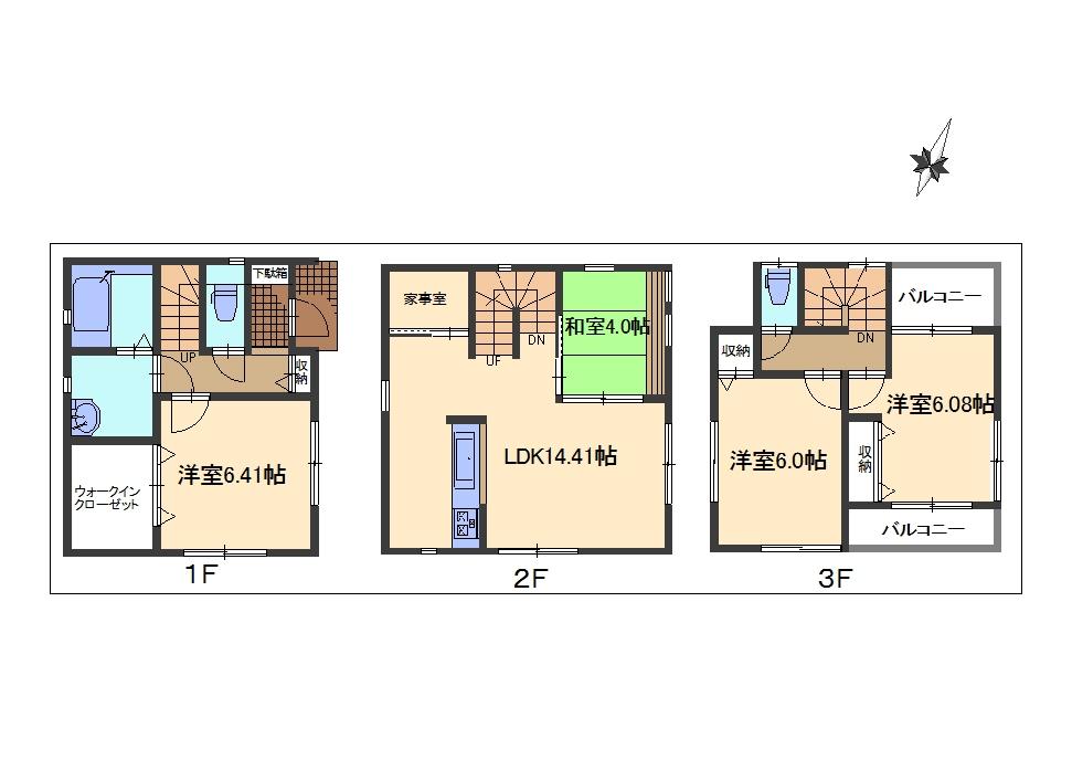 Floor plan. 32,800,000 yen, 4LDK, Land area 59.51 sq m , Building area 96.88 sq m floor plan