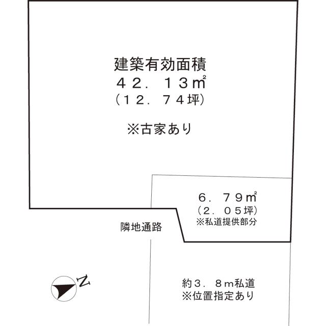 Compartment figure. Land price 8.8 million yen, Land area 48.79 sq m