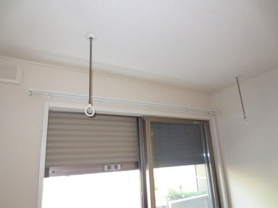 Security. Security shutters and indoor clothes hook