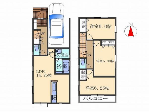 Floor plan. 29,800,000 yen, 3LDK, Land area 81.56 sq m , Building area 91.06 sq m