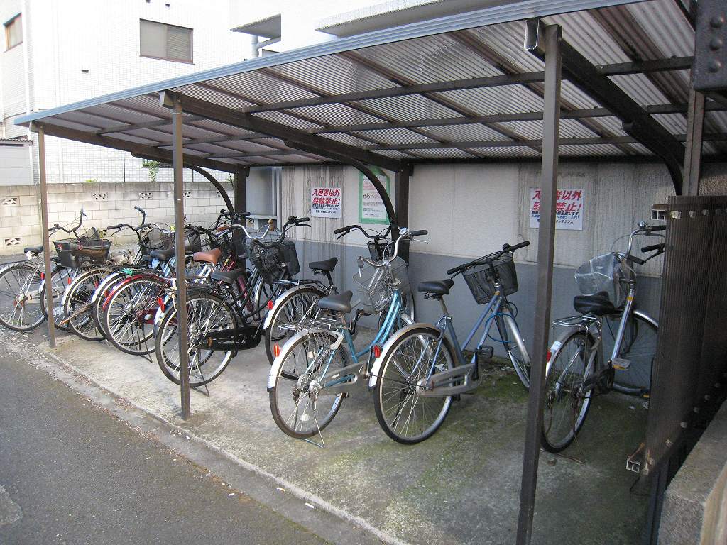 Parking lot. Bicycle parking lot (with roof)