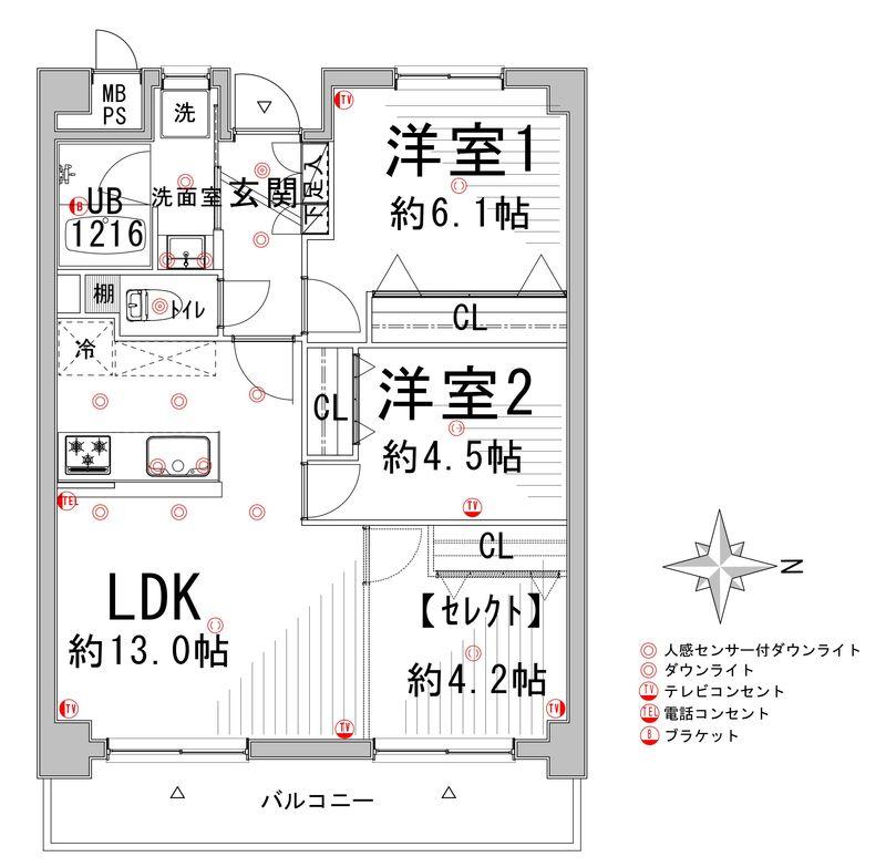 Floor plan. 3LDK, Price 22,700,000 yen, Occupied area 60.15 sq m , There is a balcony area 6.9 sq m Free Select Plan.