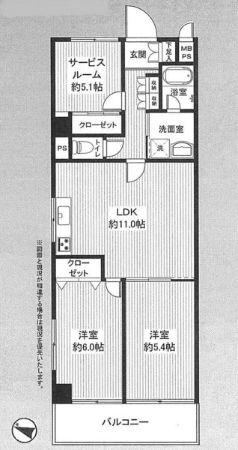Floor plan. 2LDK+S, Price 19,800,000 yen, Occupied area 60.75 sq m , Balcony area 6.49 sq m of Mato