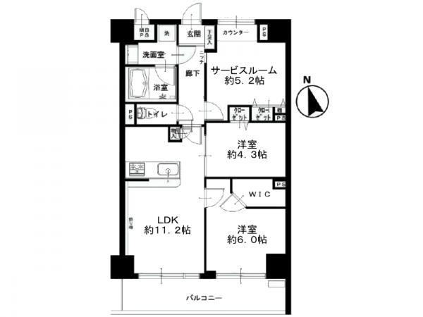 Floor plan. 2LDK+S, Price 28,300,000 yen, Occupied area 62.72 sq m , Balcony area 8.96 sq m