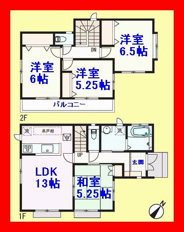 Floor plan. 33,900,000 yen, 4LDK, Land area 92.35 sq m , Building area 88.18 sq m All rooms are two-sided lighting