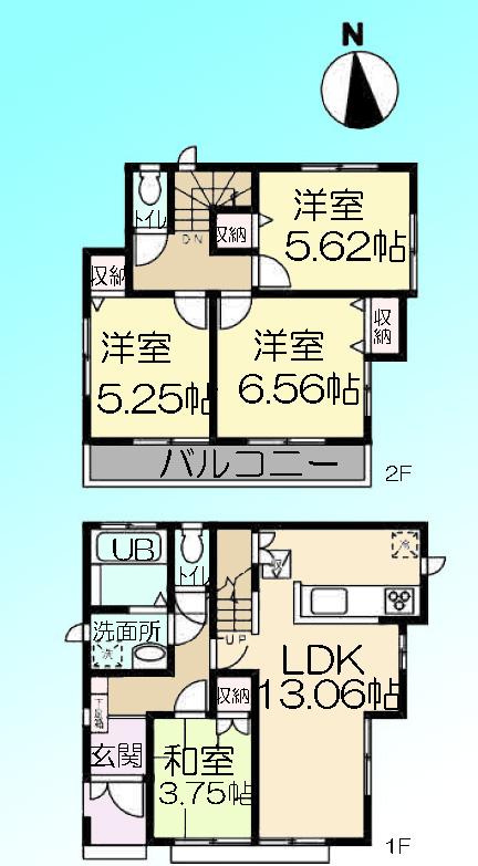 Floor plan. 31,800,000 yen, 4LDK, Land area 97.69 sq m , Building area 81.87 sq m