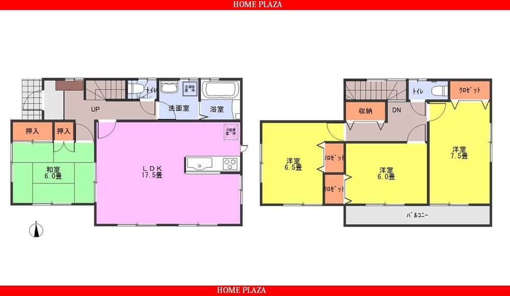 Floor plan. (1 Building), Price 42,900,000 yen, 4LDK, Land area 148.94 sq m , Building area 105.98 sq m