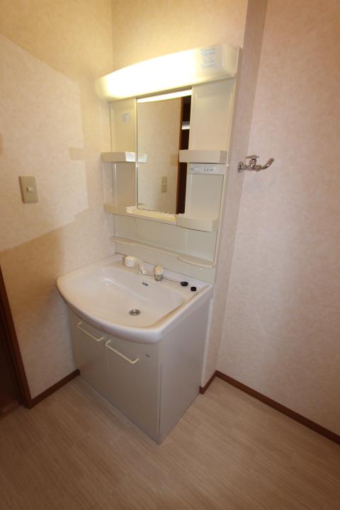 Wash basin, toilet. Vanity simple and easy to care. A feeling of cleanliness is a white-collar.