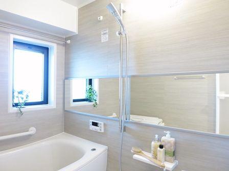 Bathroom. Add cooked ・ With bathroom dryer unit is with a bus window.