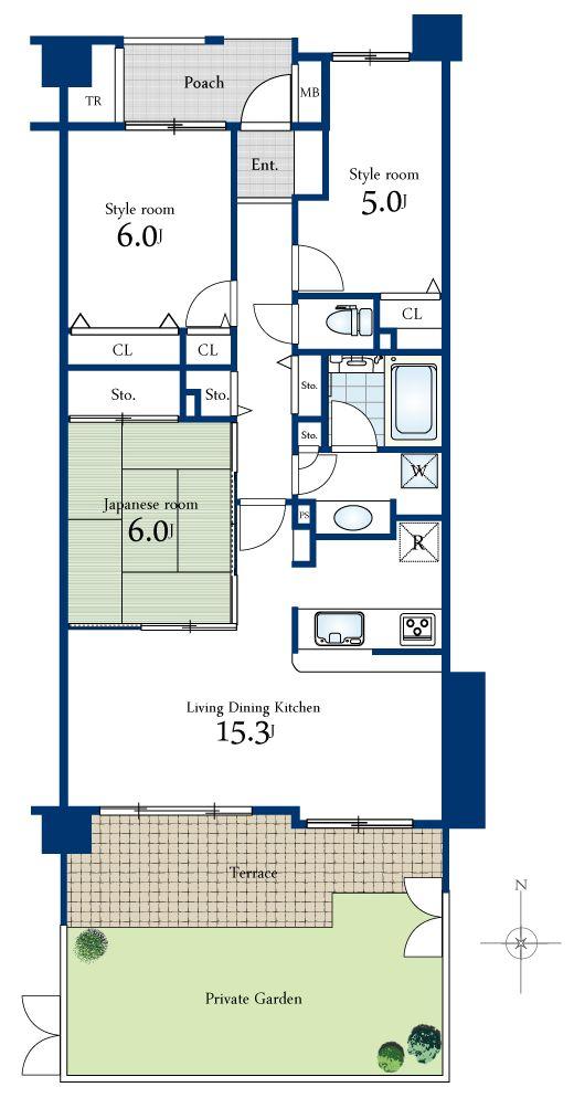 Floor plan. 3LDK, Price 24,800,000 yen, Occupied area 73.95 sq m
