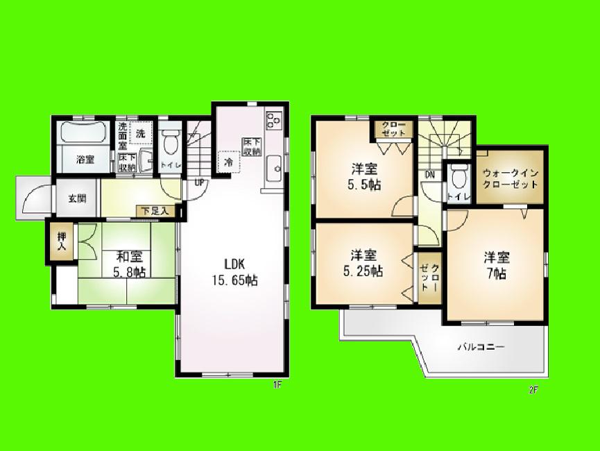 Floor plan. (1 Building), Price 35 million yen, 4LDK, Land area 86.09 sq m , Building area 93.83 sq m